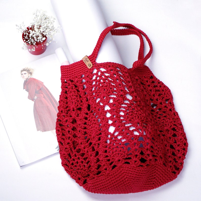 Red Crochet Shoulder Bag Crochet Lace Bag Etsy Red Crochet Shoulder Bag Crochet Lace Bag Etsy