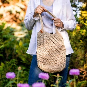 Reusable crochet market bag