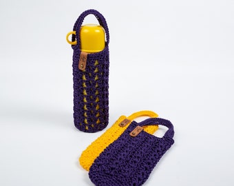 Bottle & thermos holder crochet bag