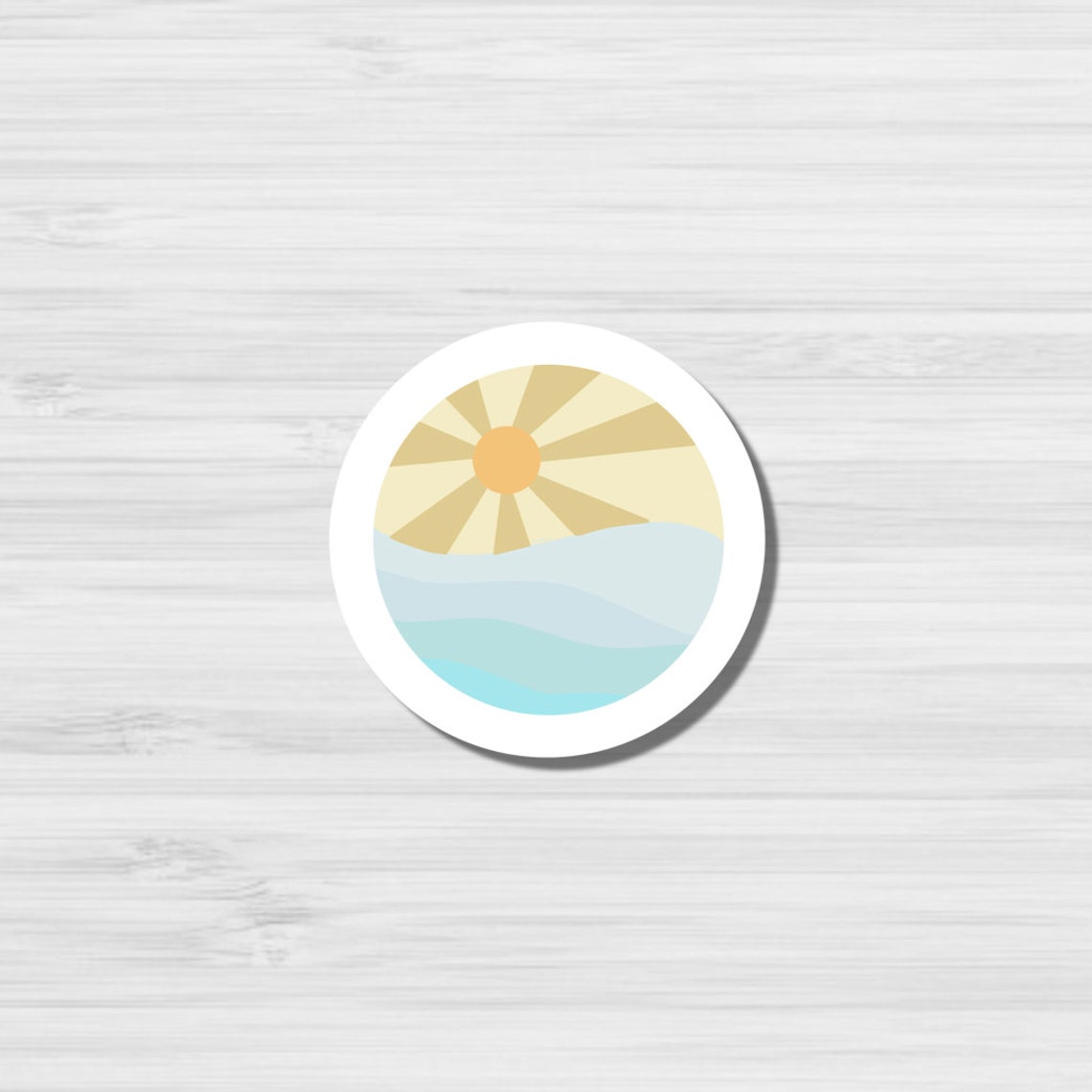 Beach Vinyl Sticker Sunshine Vinyl Sticker Sunset Beach Etsy