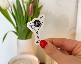 Disco Martini Vinyl Sticker