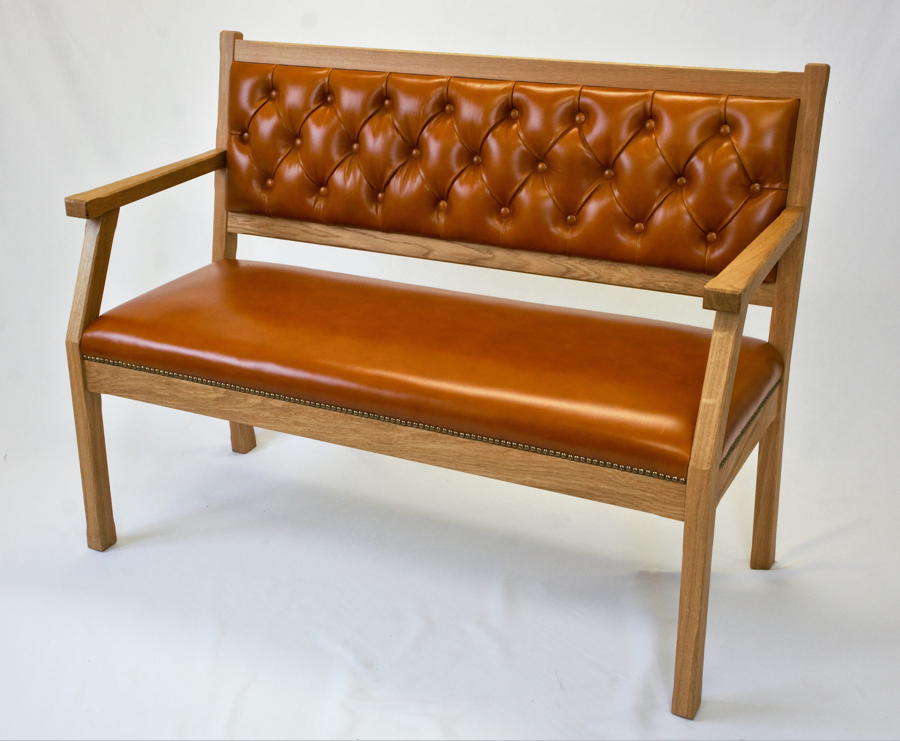 Dining bench with back leather deals