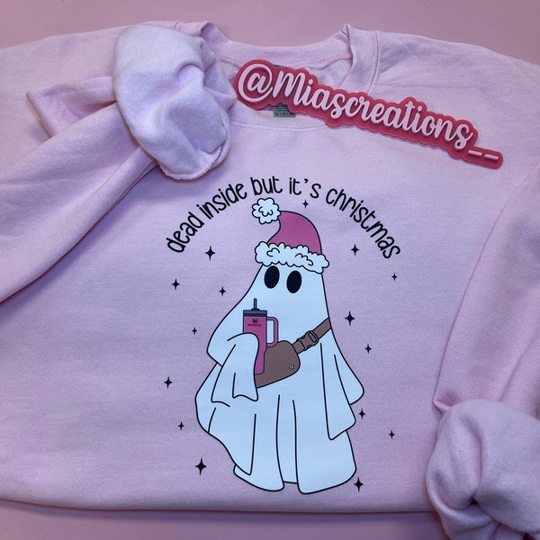 Christmas ghost custom Crewneck, Christmas ghosty custom sweater