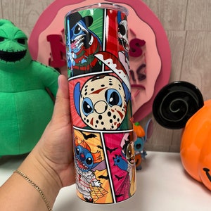 Stitch horror custom tumbler, Stitch horror tumbler