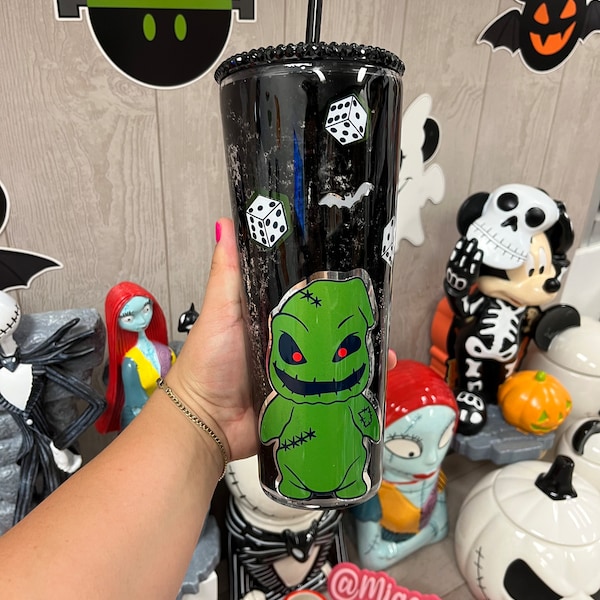 Oogie boogie Snow globe tumbler, Oogie boogie custom tumbler