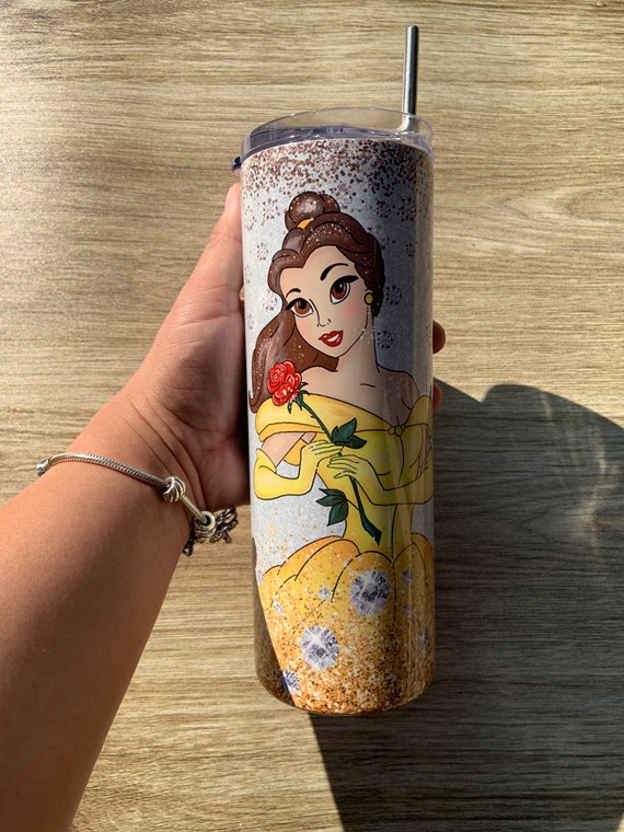 Princess Belle Tumbler, Beauty and the Beast Tumbler, Disney Tumbler 