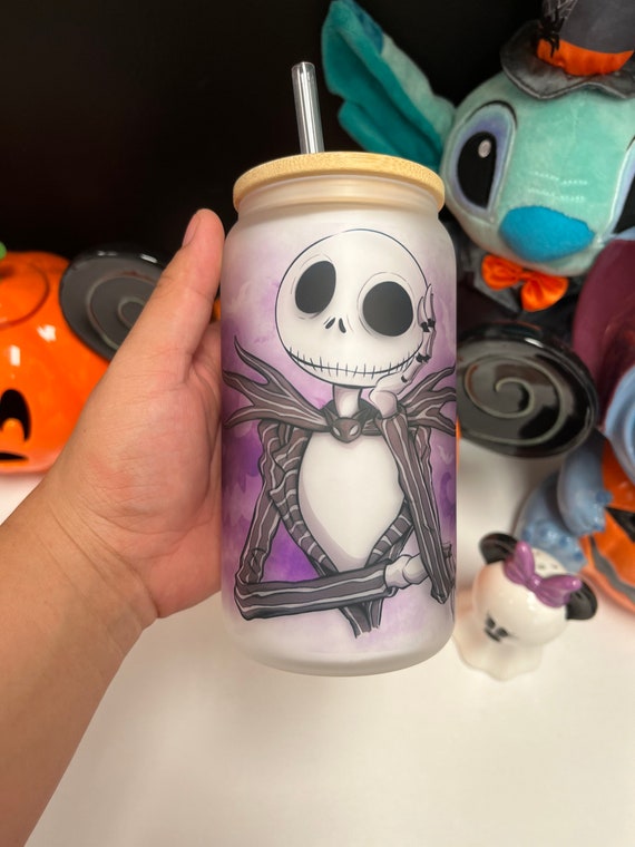 Jack Frosted Glass Can Nightmare Before Christmas Glass Can Etsy