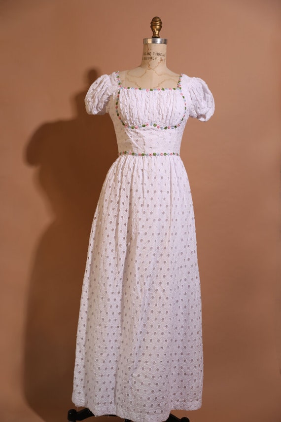 Candi Jones California 1970s Eyelet Dress