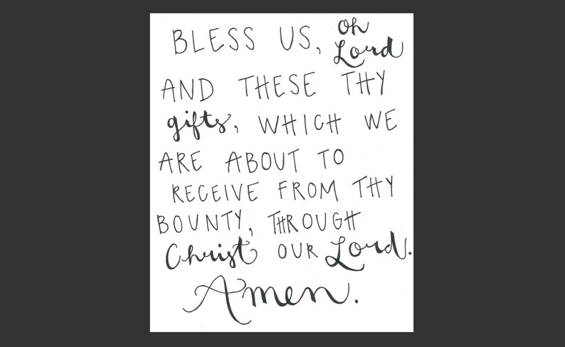 Prayer Before Meals Printable PDF