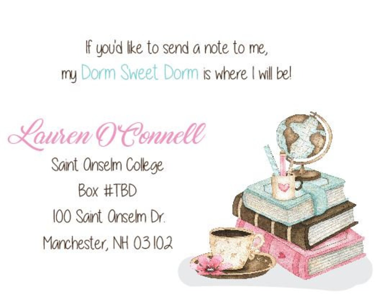 College Student New Address Announcement Dorm Sweet Dorm Etsy