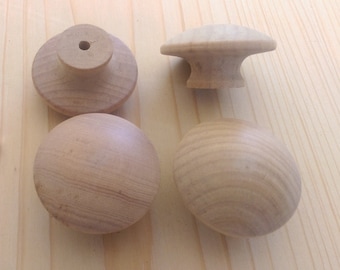 Drawer Pulls - 1-3/4&quot; Wooden Knobs