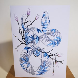 Carte de vœux serpent, cadeau, reptile