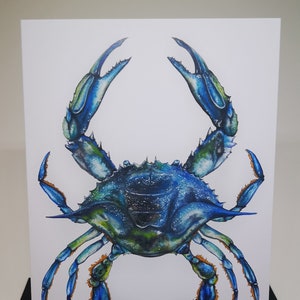 Carte de voeux de crabe bleu, cadeau