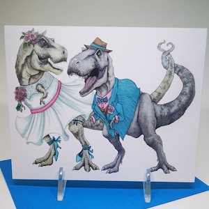 Greeting Card, T-Rex, Dinosaur, Wedding, Gift