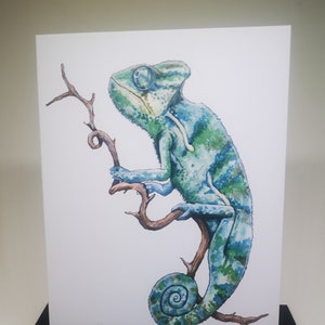 Carte de voeux caméléon, cadeau