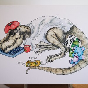 Get Well Card, T-Rex, Dinosaur, feel better, carte de vœux