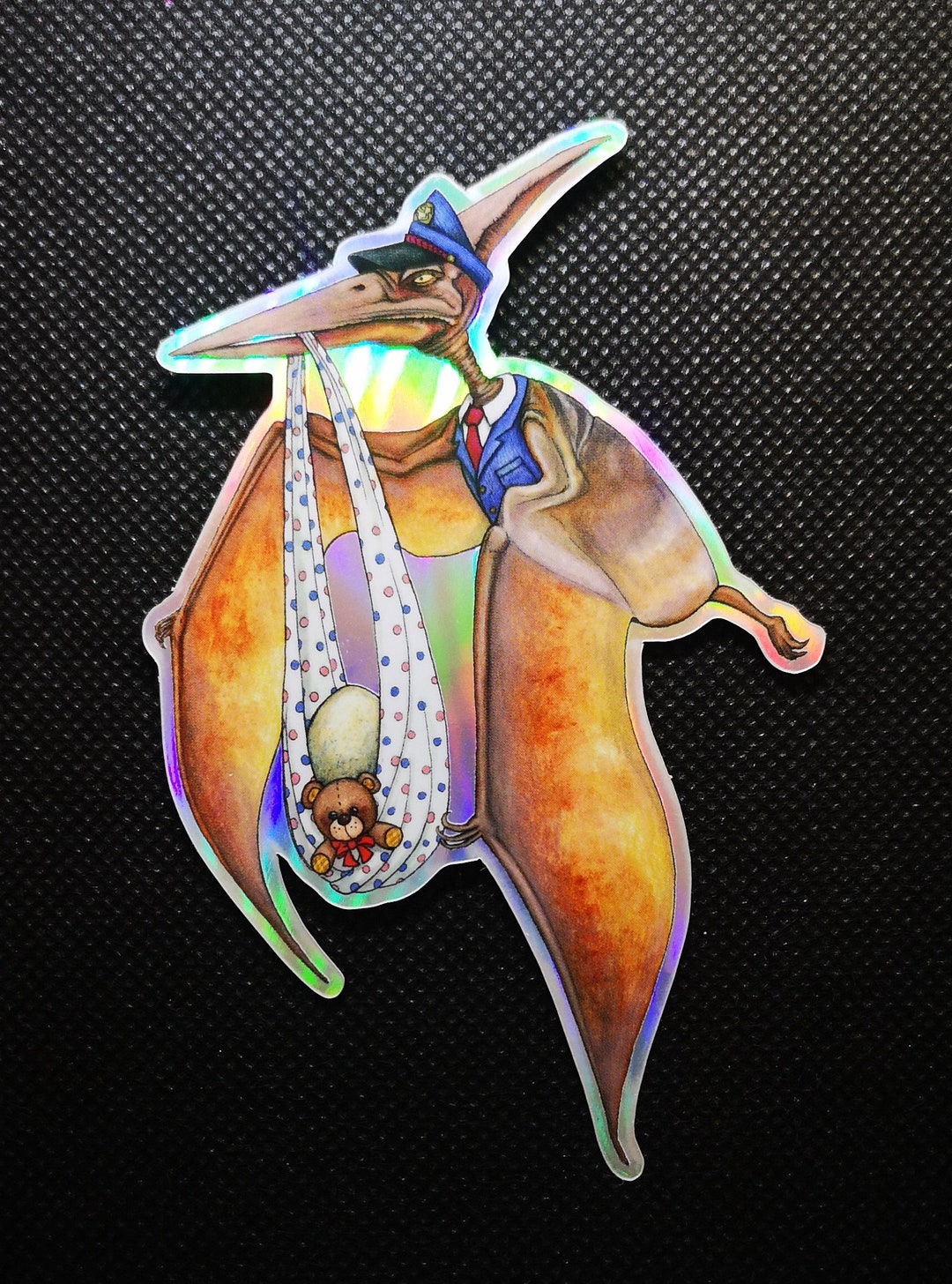 Pterodactyl Sticker, Vinyl Die-cut, Holo, Dinosaur, Pterosaur, Baby ...