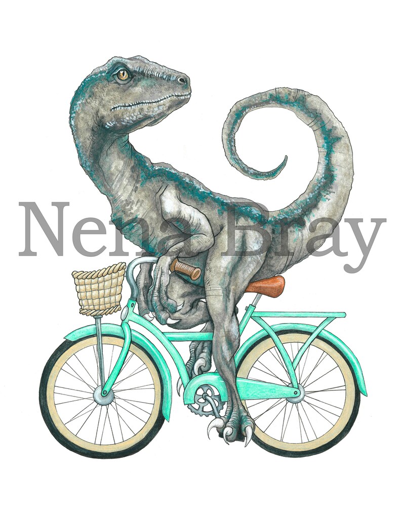 Velociraptor Sticker Vinyl Diecut Dinosaur Raptor Riding a Etsy