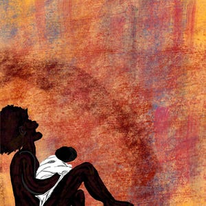 Mutter & Kind Digitale Kunst – Emotionale Depression nach der Geburt – Sofortiger Download Druck