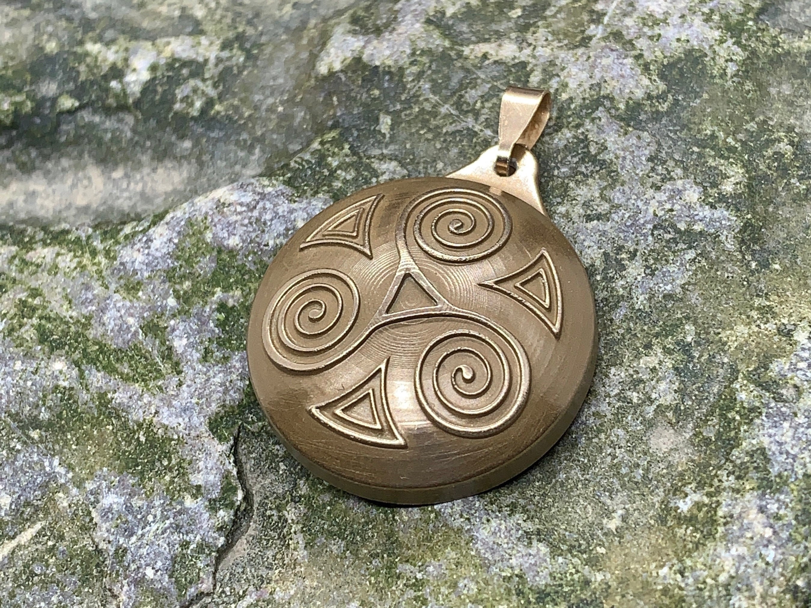 Viking Triskelion Pendant in Bronze with Curb Chain Necklace Etsy