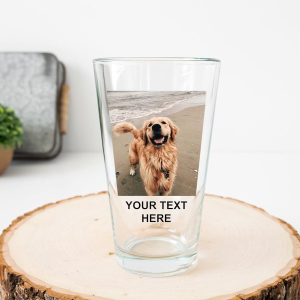 Custom Dog Photo Pint Glass * Personalized Dog Owner Gift * Printed Photo Glass * Custom Beer Glass * Gift For Pet Owner * Dog Memorial Gift