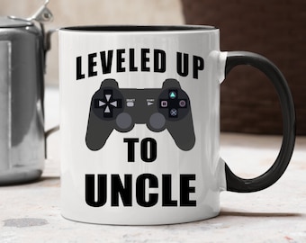 Leveled Up To Uncle Mug * Promoted To Uncle Mug * New Uncle Gift * Pregnancy Announcement Gift * Baby Shower Gift * Baby Reveal Mug