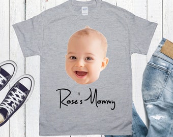 Custom Baby Photo T-shirt / Personalized Unisex Baby Face Gift Shirt / Kid Face Tee / Custom Kid Photo Tshirt / Your Baby's Photo On T-shirt