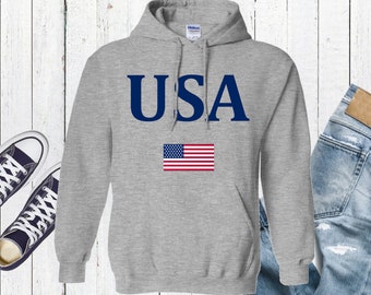 Usa Hoodie / 4th Of July Hoodie / Unisex Independence Day Hoodie / Love America Hoodies / Memorial Day Gift / Gift For 4th July
