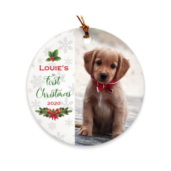 Dog's First Christmas Ornament Pet Photo Ornament Personalized Pet