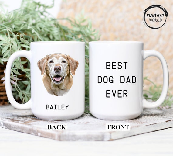Mug Personalized Dog Dad Gifts Custom Pet Portrait Mug