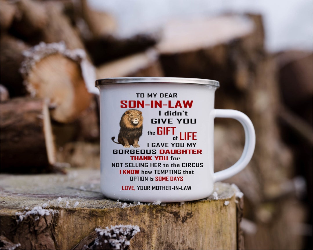 Personalized Son-in-law Camping Mug * Funny Gift for Son in Law