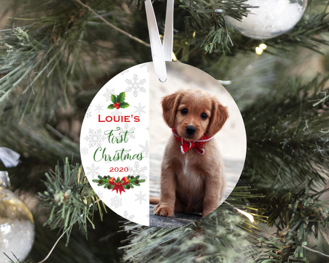 Dog's First Christmas Ornament Pet Photo Ornament Personalized