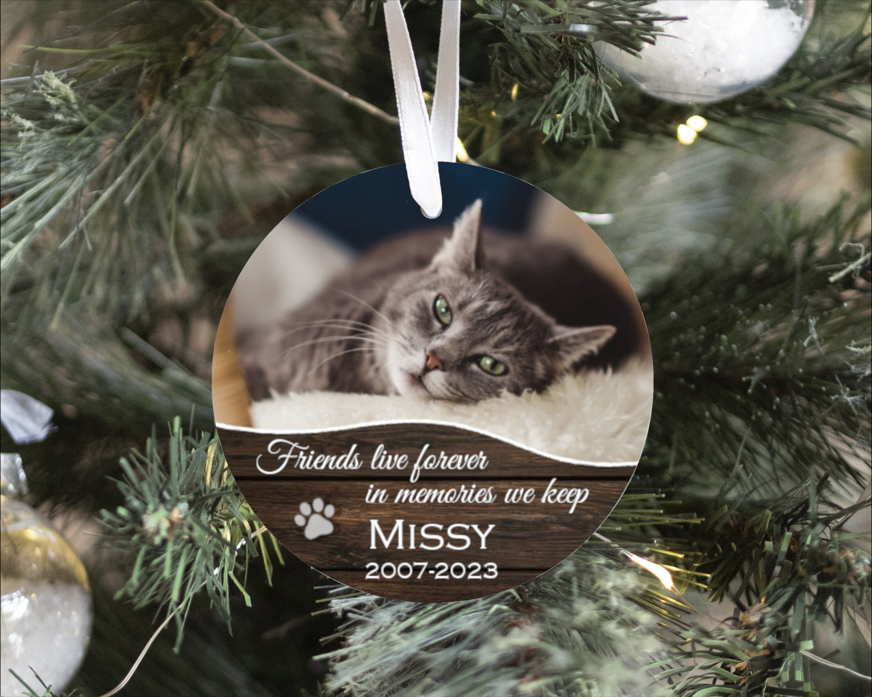 Personalized Cat Memorial Ornament With Photo * Loss of Pet Sympathy ...