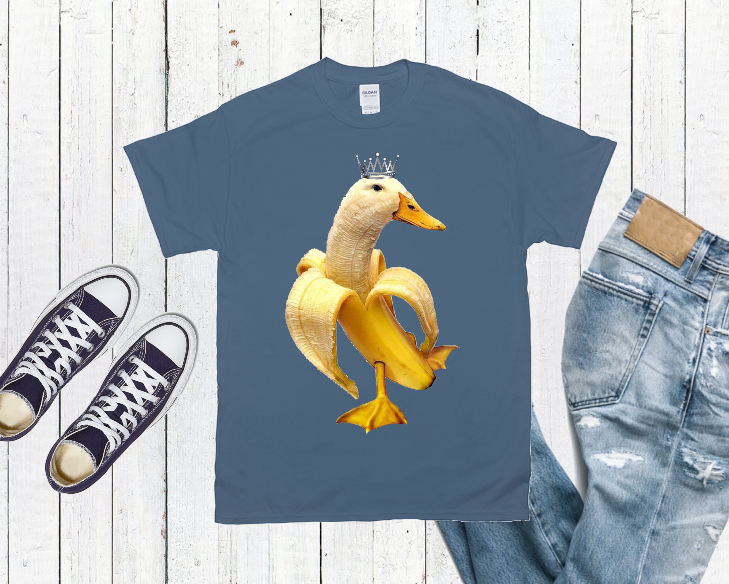 Banana Duck Tshirt Funny Unisex Shirt Funny Tshirt Etsy