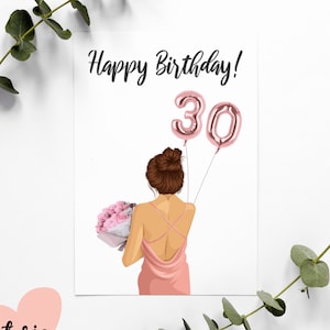 30e verjaardag beste vriend, elke leeftijd, afdrukbare kaart 21e verjaardag, verjaardag bestie, gepersonaliseerd cadeau voor haar, Sweet Sixteen, cadeaus bestie