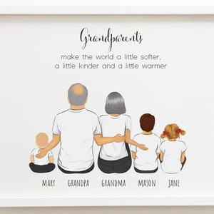 Personalized Christmas Gift for Grandparents, Grandma Gift, Grandad Gift, Personalised family portrait, Nanny Gift, Gift for Gigi, grandkids