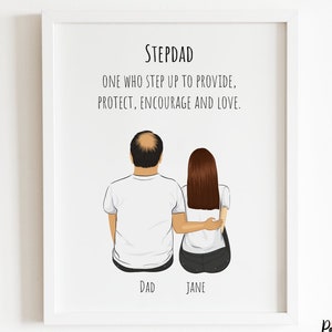 Regalo de Navidad para padrastro, regalo extra para papá, regalo para padrastro, póster personalizado para papá e hija, regalo de la hija, padrastro de los niños