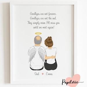 Regalo conmemorativo para papá, regalo de simpatía, regalo de duelo, regalo de condolencias, impresión de cita personalizada, pérdida de padre, pérdida de papá, regalo de duelo, regalo conmemorativo