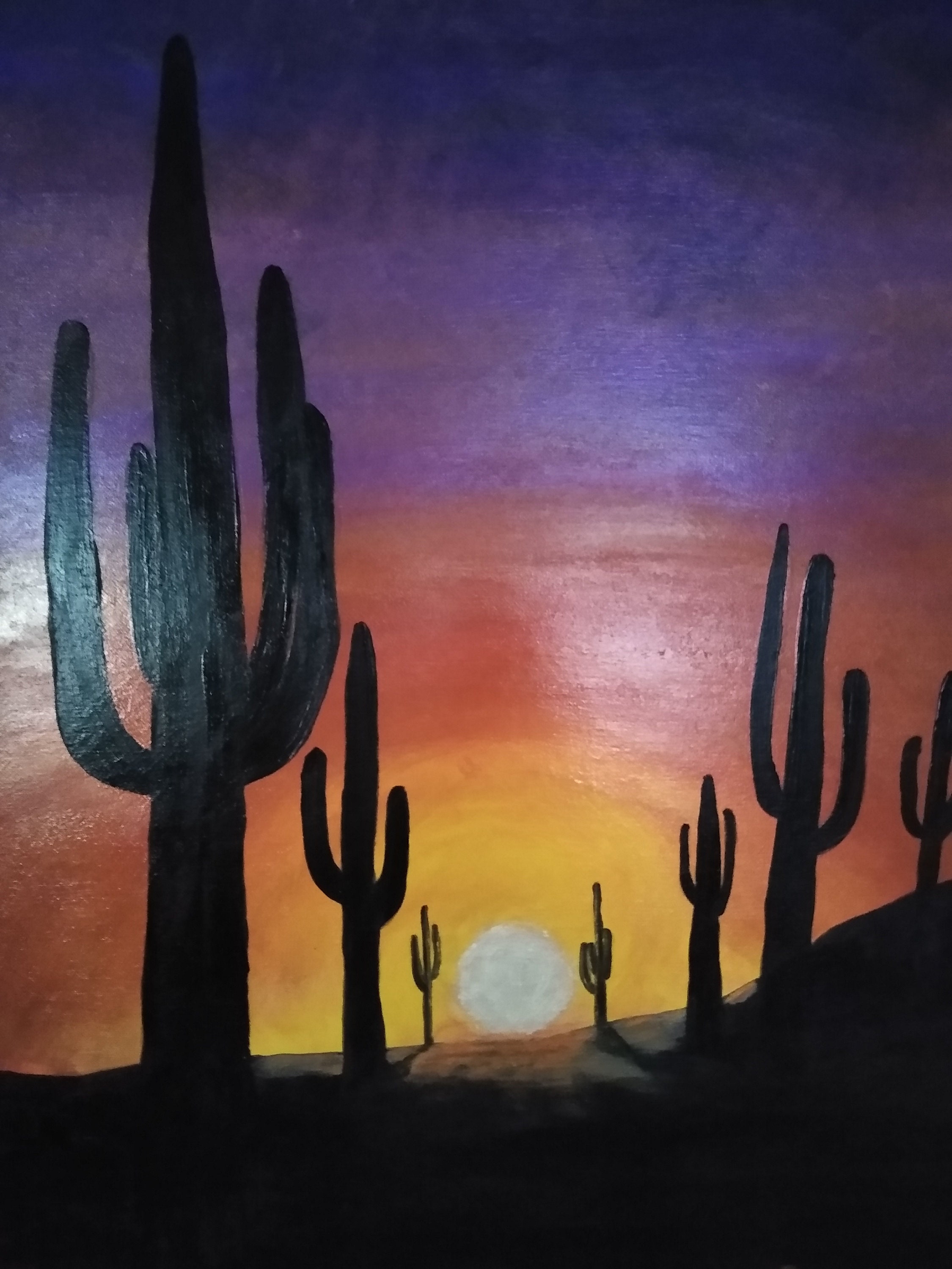 Sunset Desert Landscape - Etsy