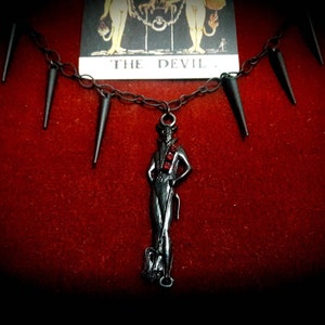 Handsome Devil Necklace, Vintage Devil Pendant Necklace