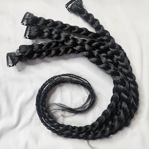 Clip-In Braids | Handmade Synthetic Braids | Colorful Clip-In Hair Extensions | Festival Hair |