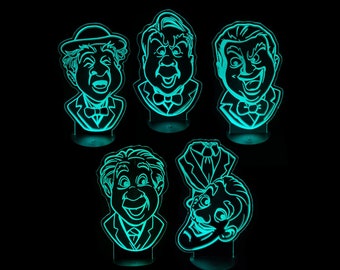Haunted Mansion Grim Grinning Ghost Busts Inspired Custom Engraved LED Nightlight/Sign