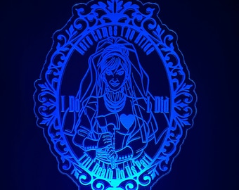 Haunted Mansion Constance Hatchaway Inspired Custom Engraved LED Nightlight/Sign