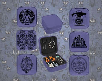 Haunted Mansion Inspired Custom Engraved  Leatherette Jewelry Travel Box