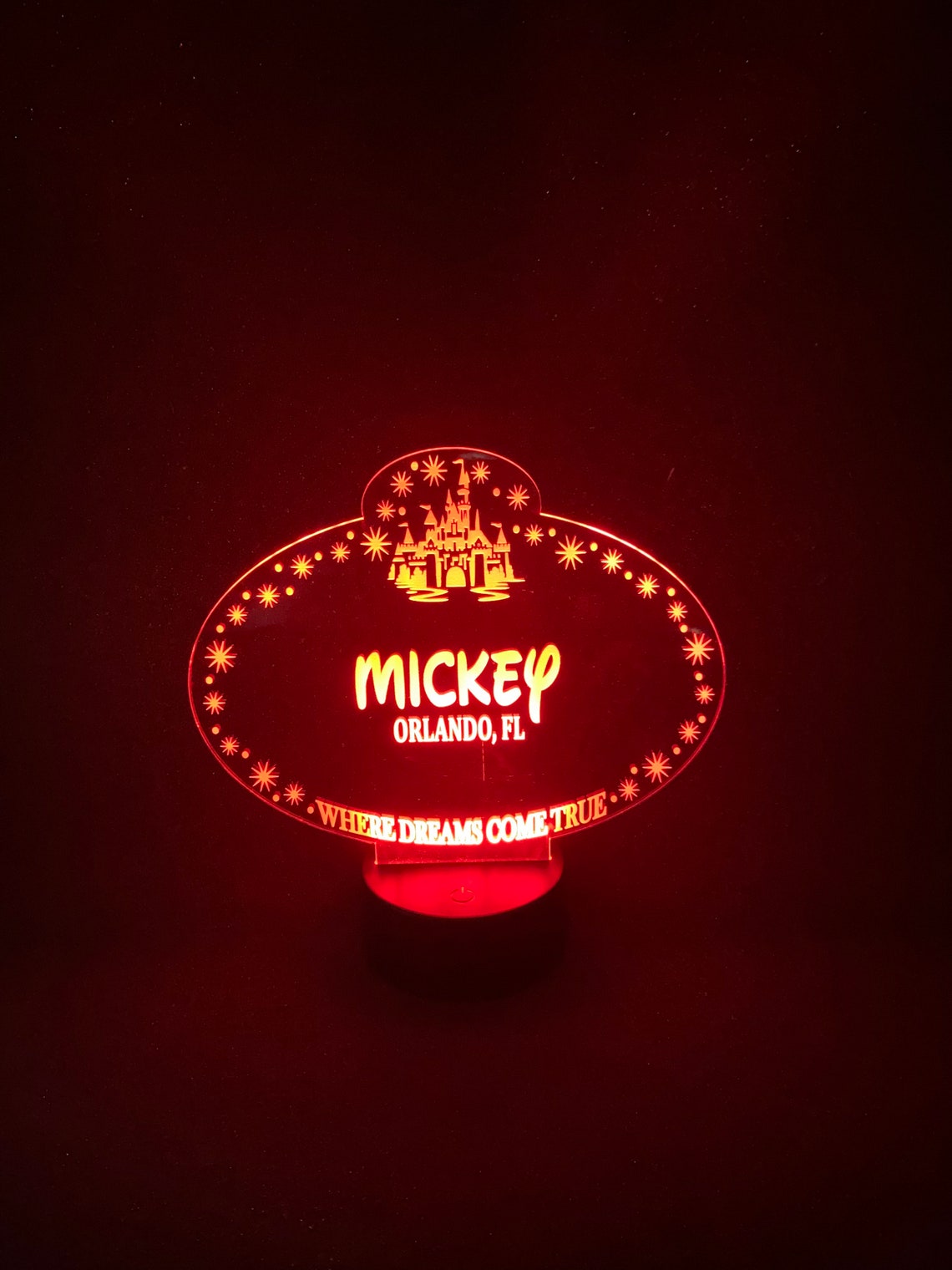 Disney Cast Member Name Badge Custom Engraved LED Etsy