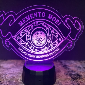 Memento Mori Relics from Beyond Haunted Mansion Custom Engraved LED Nightlight/Sign