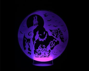 NEW Nightmare Before Christmas Inspired Custom Engraved LED Nightlight/Sign