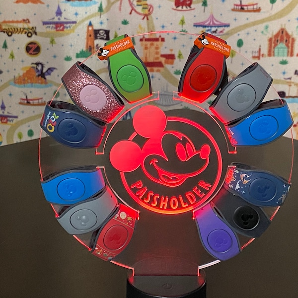 Passholder Inspired Custom Engraved LED MagicBand Holder
