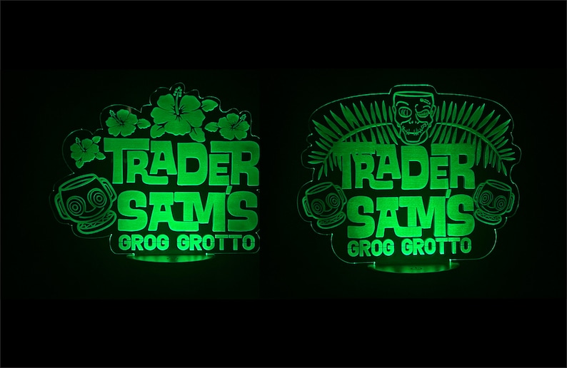 Grog Sign Trader Sam's Grog Grotto Inspired Custom Engraved LED Light Sign ...