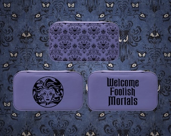 Haunted Mansion Inspired Custom Engraved Large Leatherette Jewelry Travel Box